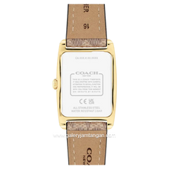 COACH 14504355 Reese Pattern Brown Dial White Leather Strap