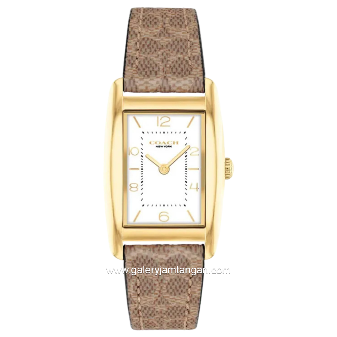 COACH 14504355 Reese Pattern Brown Dial White Leather Strap