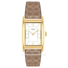 COACH 14504355 Reese Pattern Brown Dial White Leather Strap