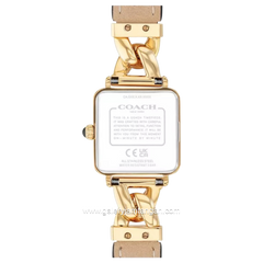 COACH CASS 14504356 Black Gold Dial Black Leather Strap