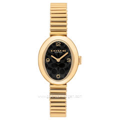 COACH 14504571 Sammy Gold Dial Black Stainless Steel Strap