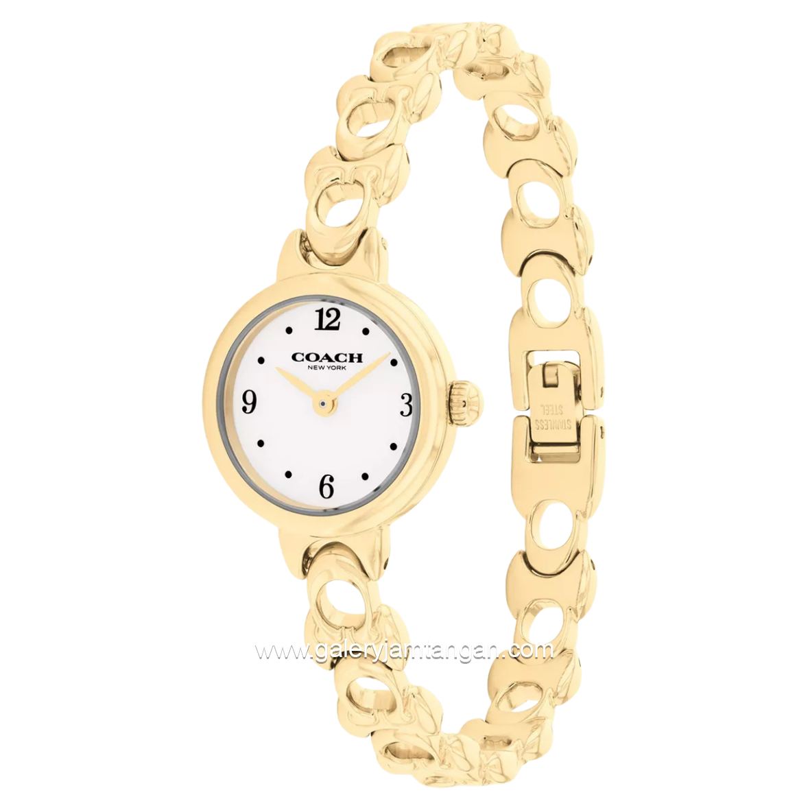 COACH 14504650 Iris Gold Dial White Stainless Steel Strap