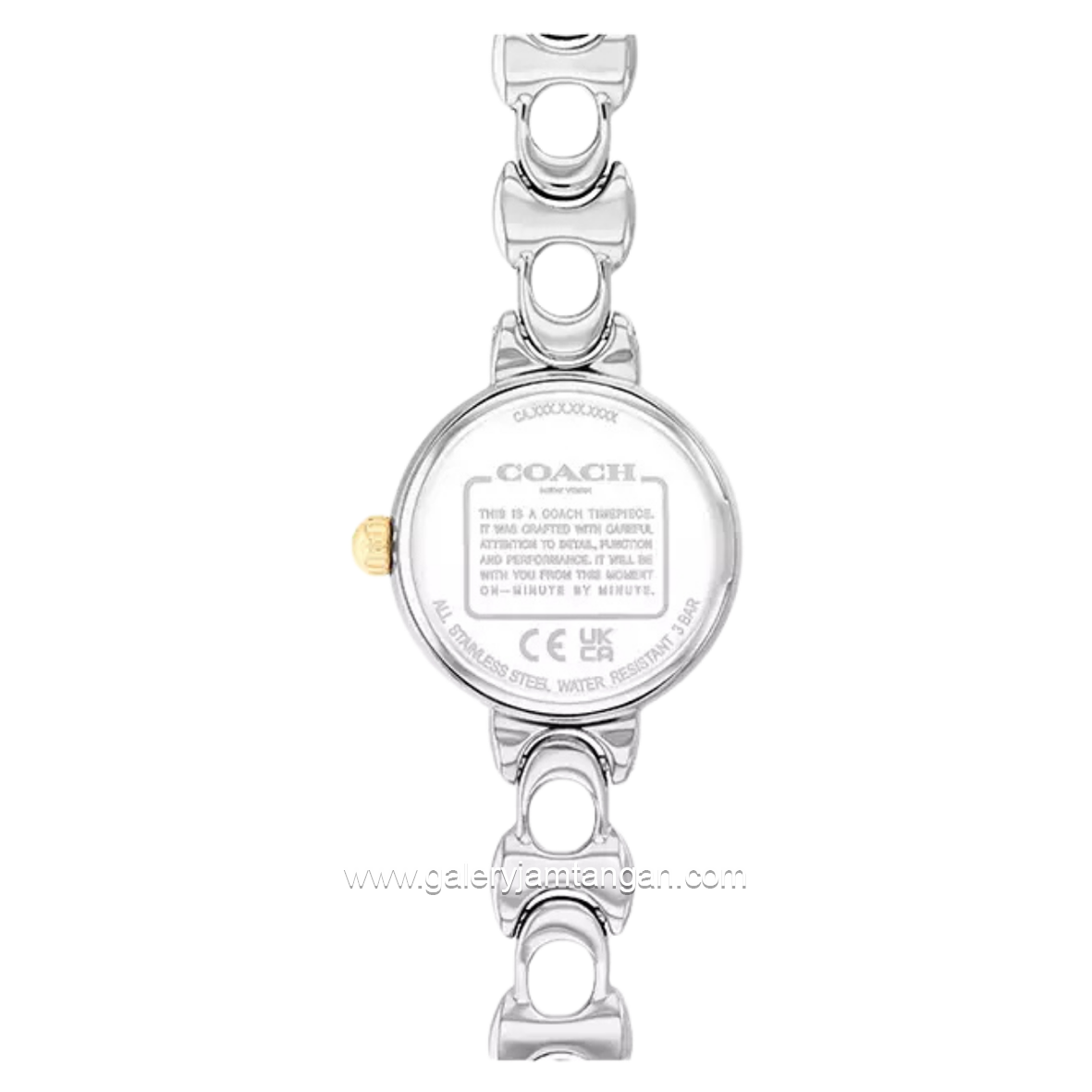 COACH 14504653 Iris Silver Gold Dial White Stainless Steel Strap