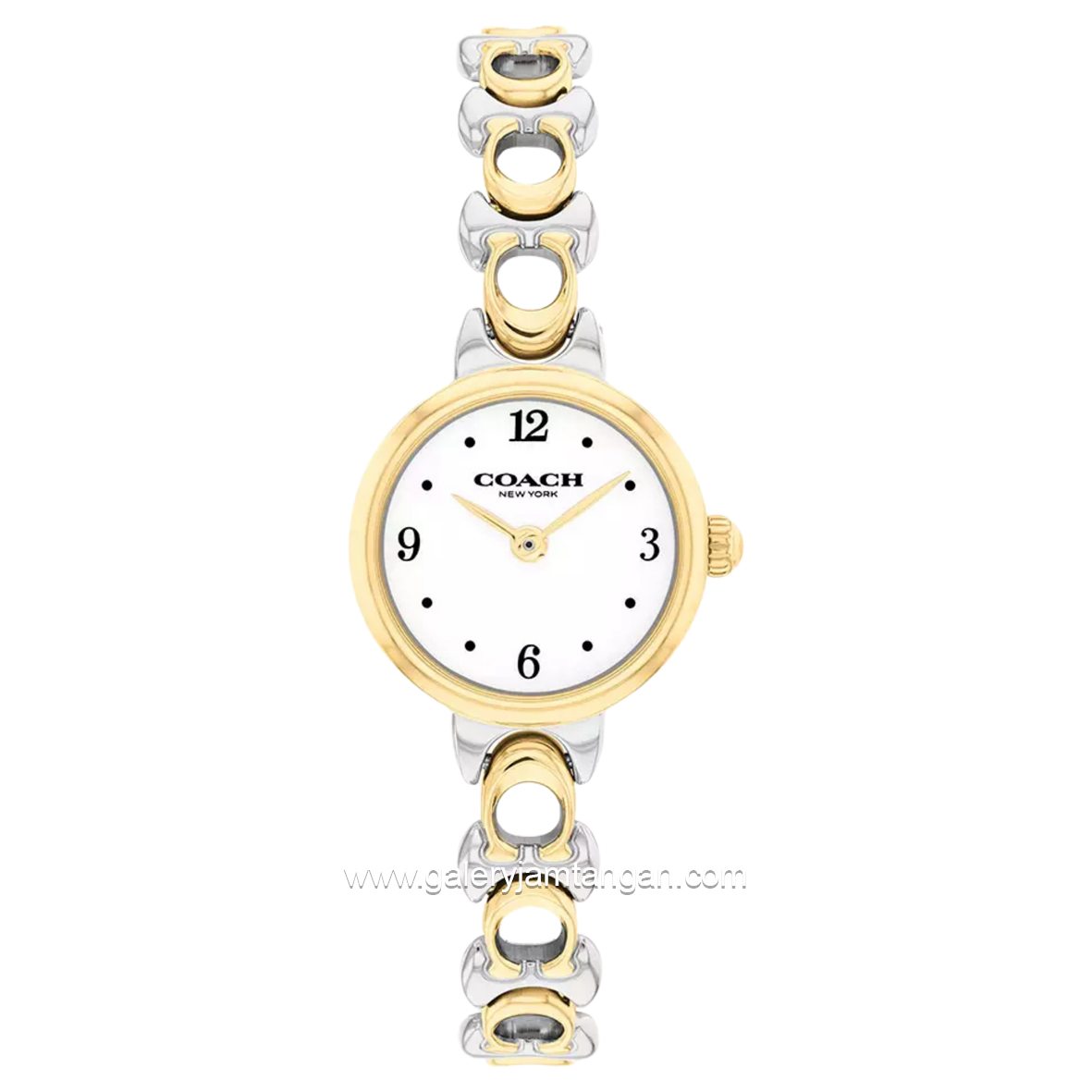 COACH 14504653 Iris Silver Gold Dial White Stainless Steel Strap