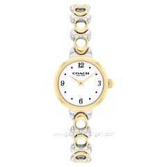 COACH 14504653 Iris Silver Gold Dial White Stainless Steel Strap