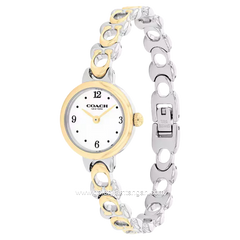 COACH 14504653 Iris Silver Gold Dial White Stainless Steel Strap
