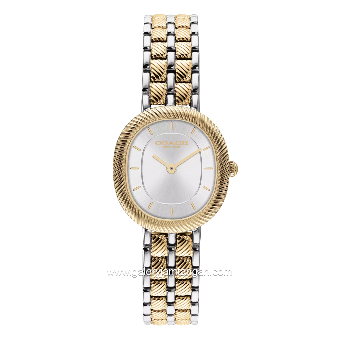 COACH HARLOW 14504701 Silver Combi Gold Stainless Steel Strap