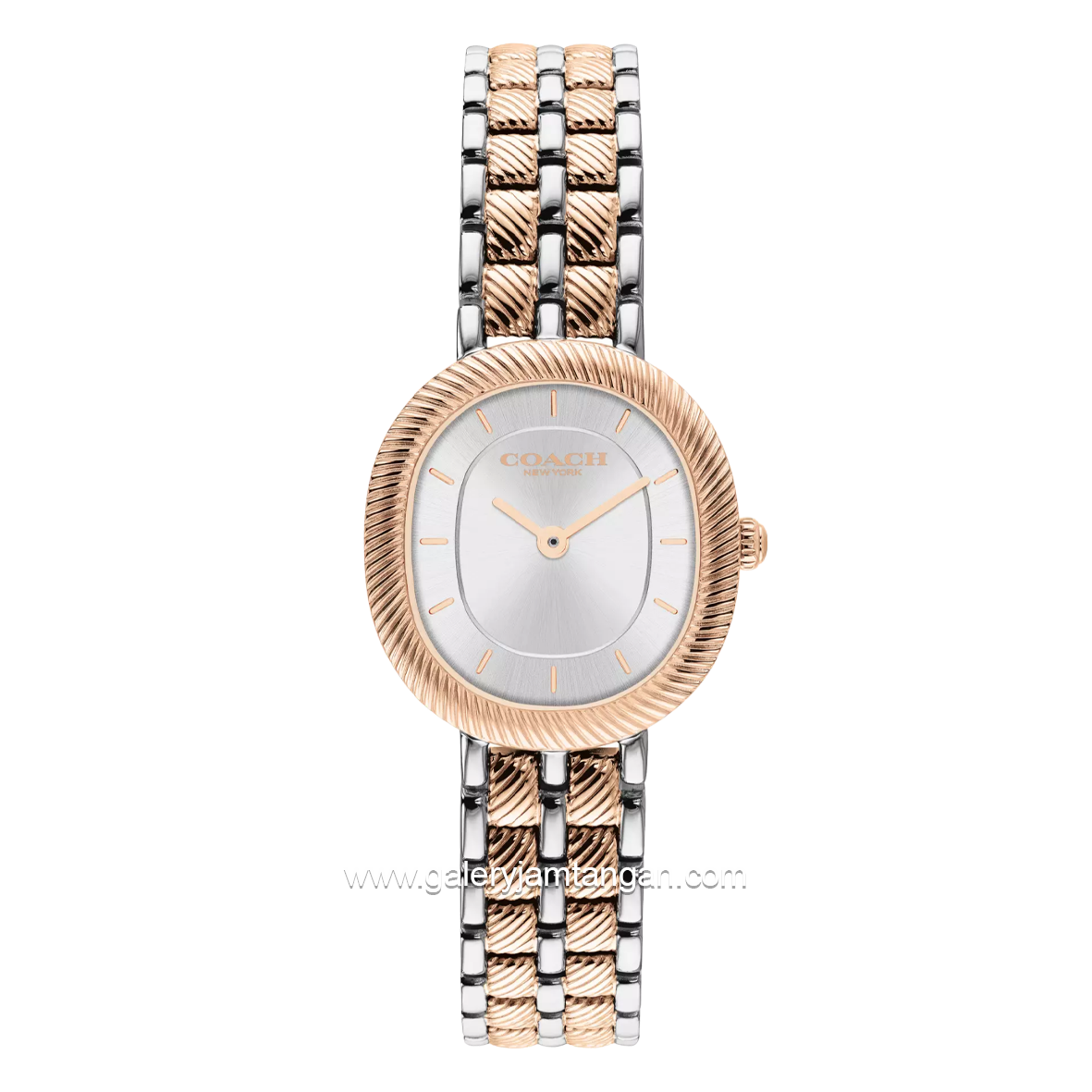 COACH HARLOW 14504702 Silver Combi Rosegold Stainless Steel Strap