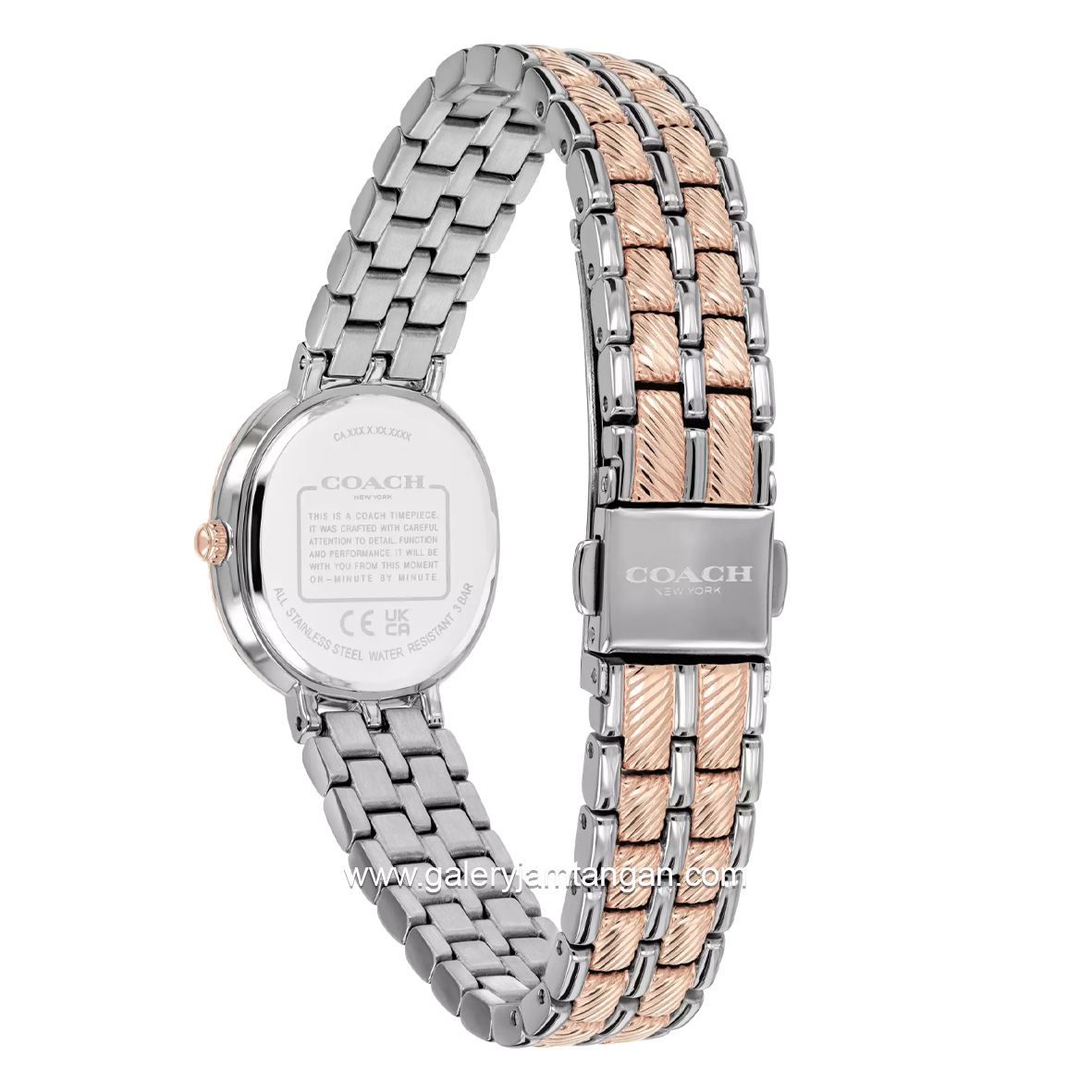 COACH HARLOW 14504702 Silver Combi Rosegold Stainless Steel Strap