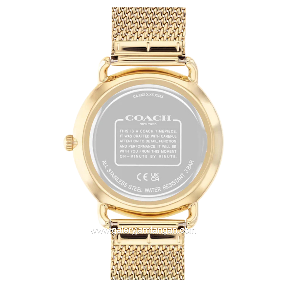 COACH ELLIOT 14602654 Gold Dial Black Stainless Steel Strap