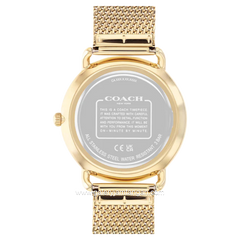 COACH ELLIOT 14602654 Gold Dial Black Stainless Steel Strap