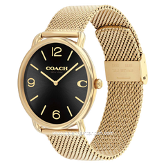 COACH ELLIOT 14602654 Gold Dial Black Stainless Steel Strap