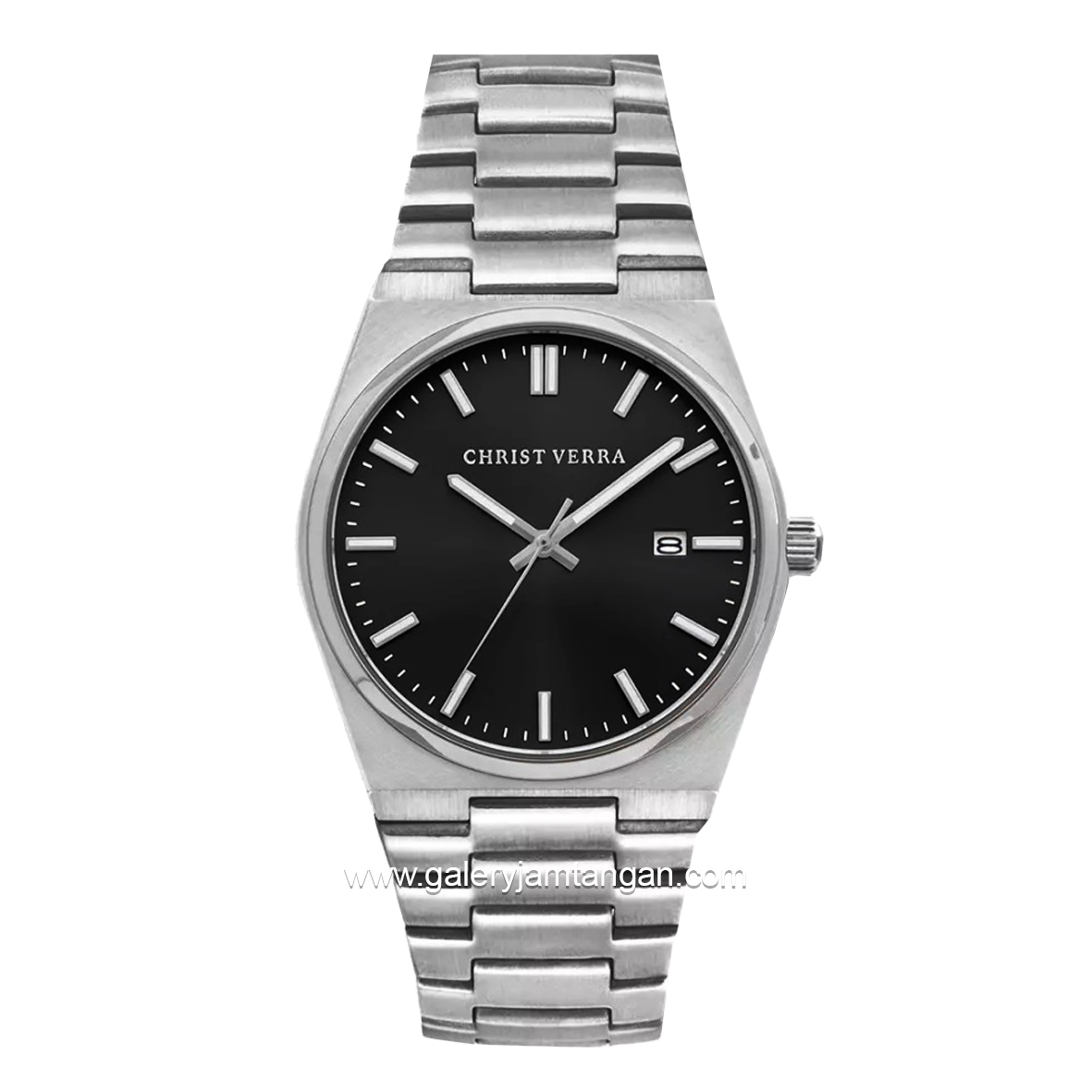 CHRIST VERRA Men's CV 12336G-11 BLK Silver Dial Black Stainless Steel