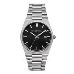 CHRIST VERRA Men's CV 12336G-11 BLK Silver Dial Black Stainless Steel