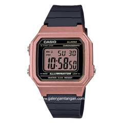 CASIO W-217HM-5AVDF Black Rosegold Resin Strap