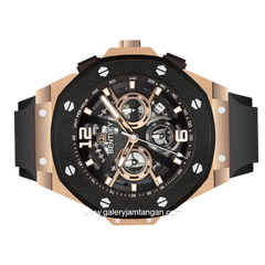 BENTLEY THE KNIGHT BL-25-00 Black Rosegold Dial Black Rubber Strap