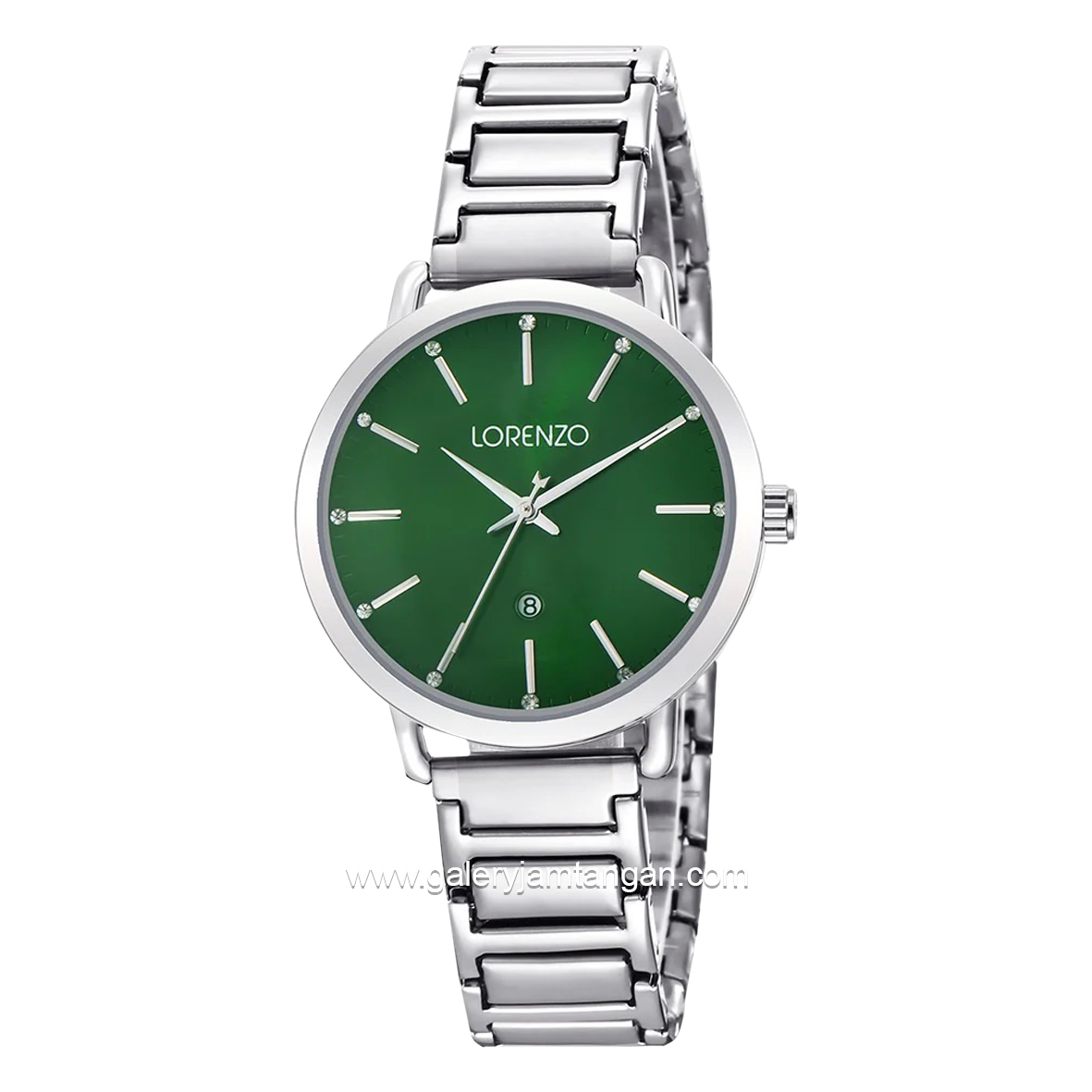 LORENZO R 7126 L Silver Dial Green Stainless Steel