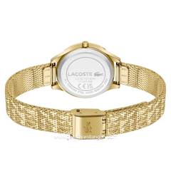 LACOSTE MINI CROCODELLE 2001500 Gold Dial White MOP Mesh Stainless Steel Strap