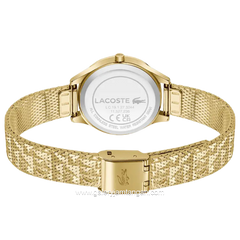 LACOSTE MINI CROCODELLE 2001502 Gold Dial Green Mesh Stainless Steel Strap