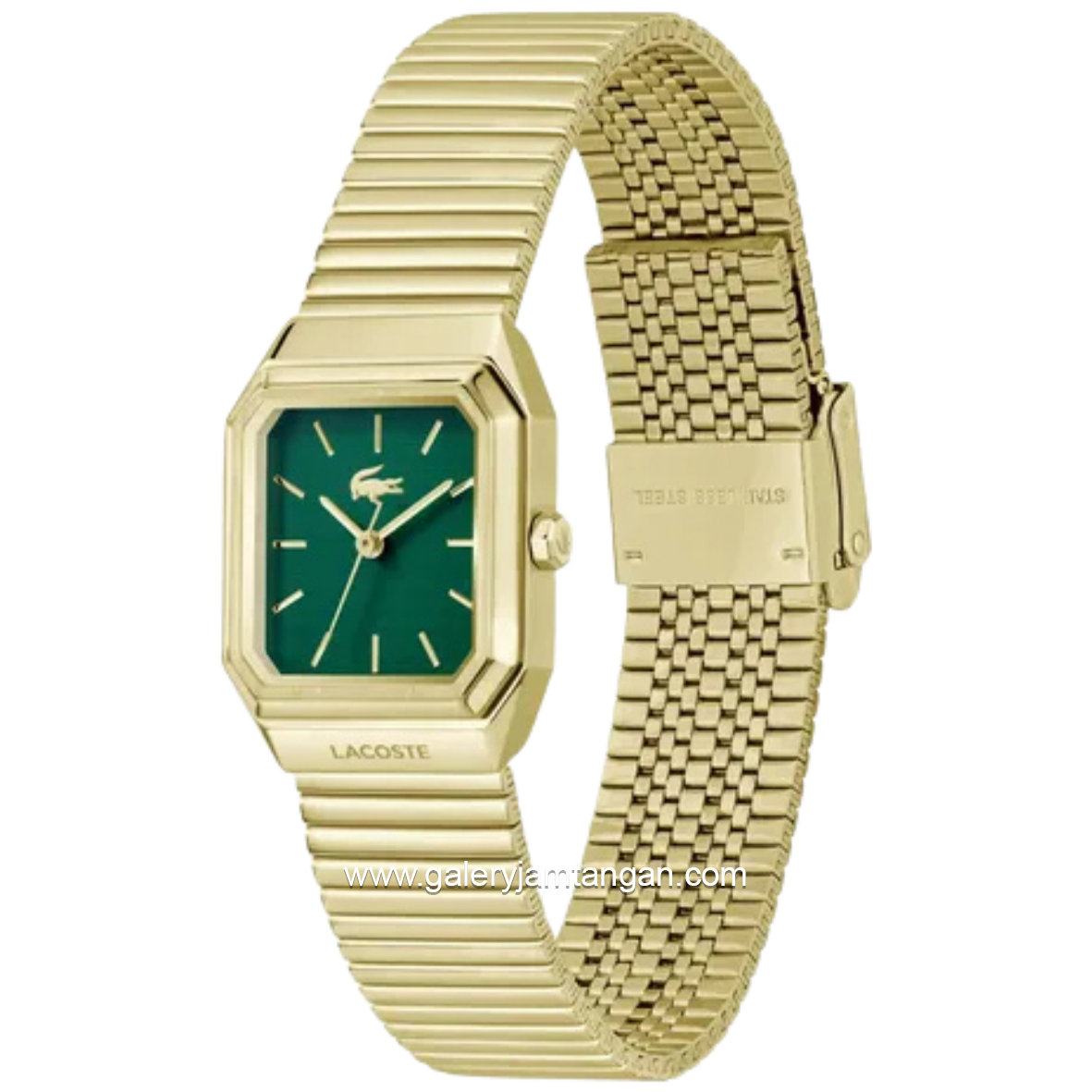 LACOSTE RENE 2001507 Gold Dial Green Stainless Steel Strap