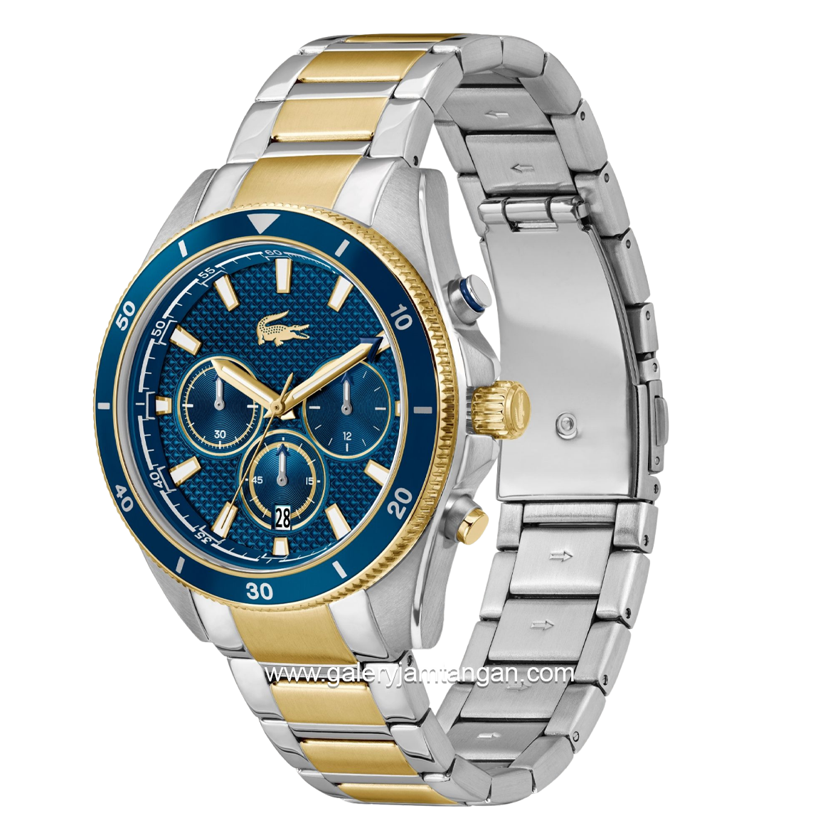 LACOSTE MAINSAIL 2011481 Silver Combi Gold Dial Blue Stainless Steel Strap