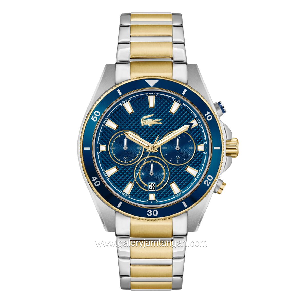 LACOSTE MAINSAIL 2011481 Silver Combi Gold Dial Blue Stainless Steel Strap
