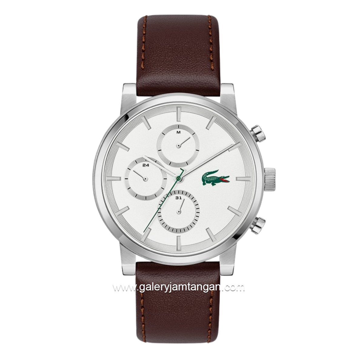 LACOSTE REPLAY 2011486 Brown Dial White Leather Strap