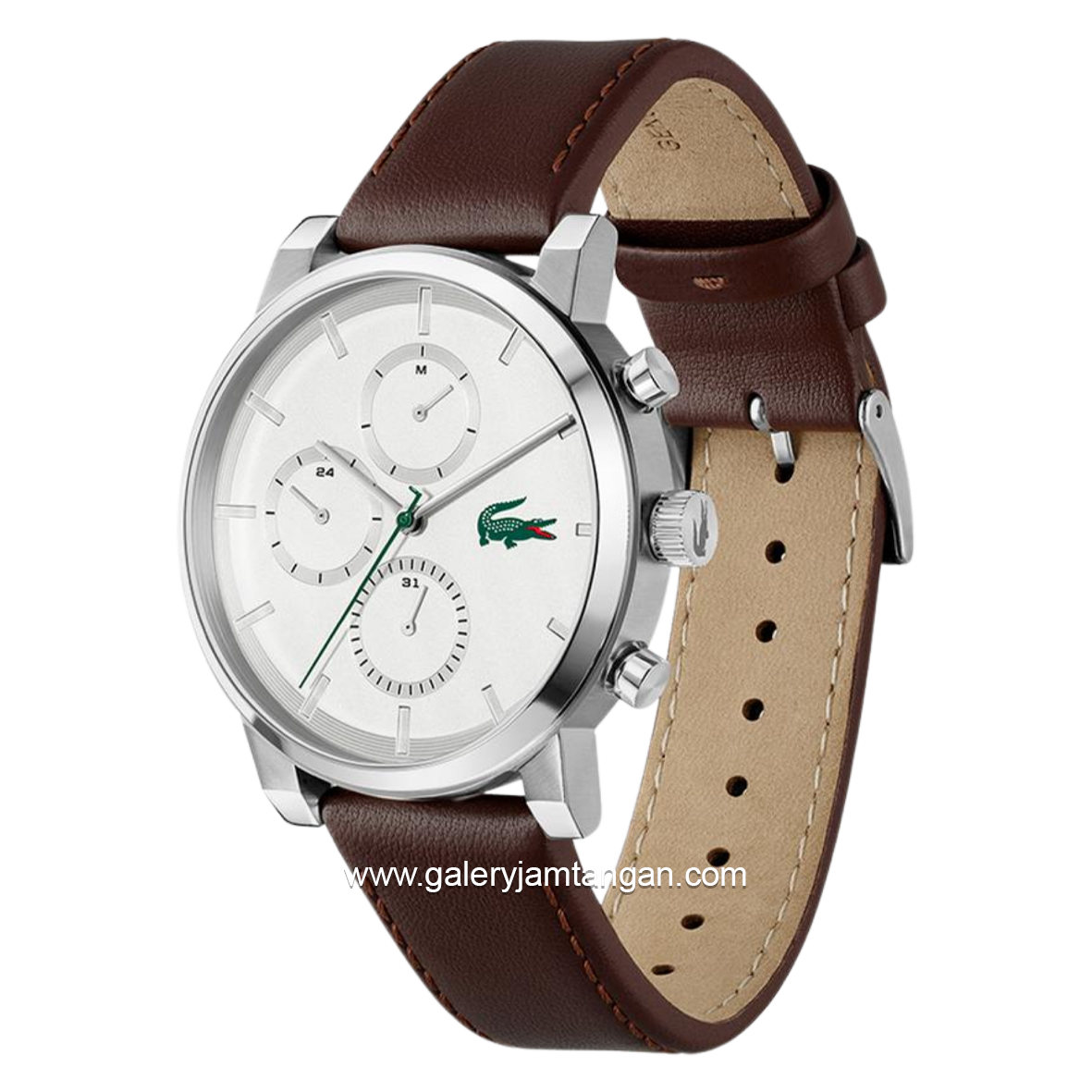 LACOSTE REPLAY 2011486 Brown Dial White Leather Strap