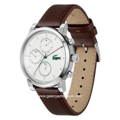 LACOSTE REPLAY 2011486 Brown Dial White Leather Strap