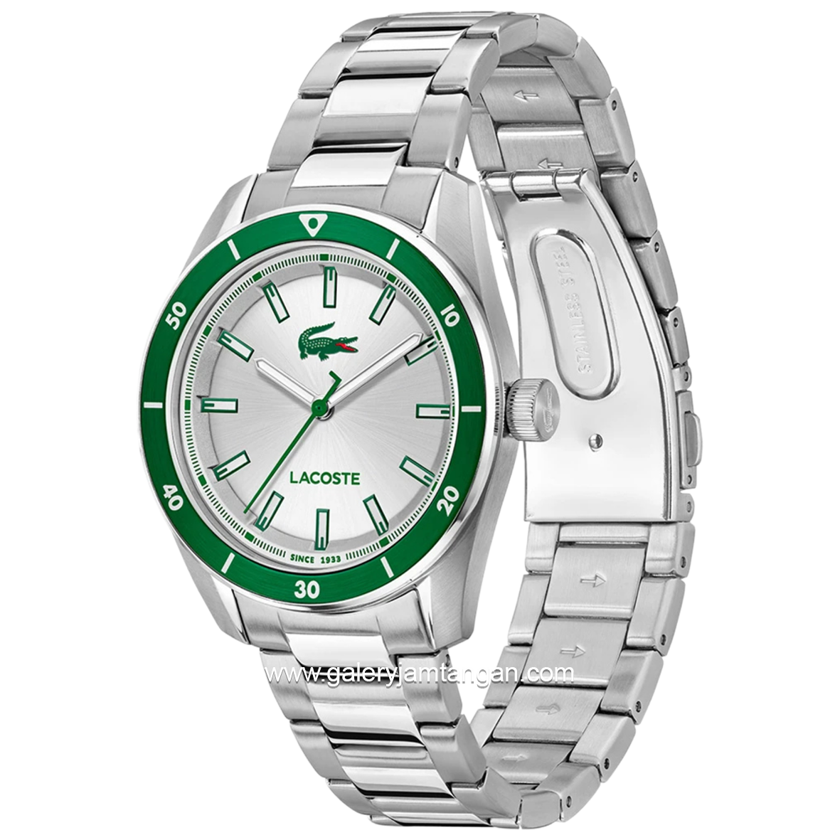 LACOSTE 2011487 Boston Silver Stainless Steel Strap