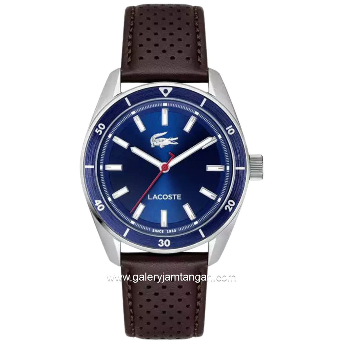 LACOSTE 2011489 Boston Navy Leather Strap