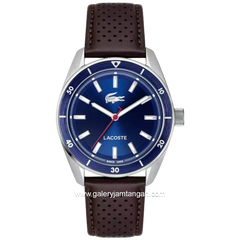 LACOSTE 2011489 Boston Navy Leather Strap