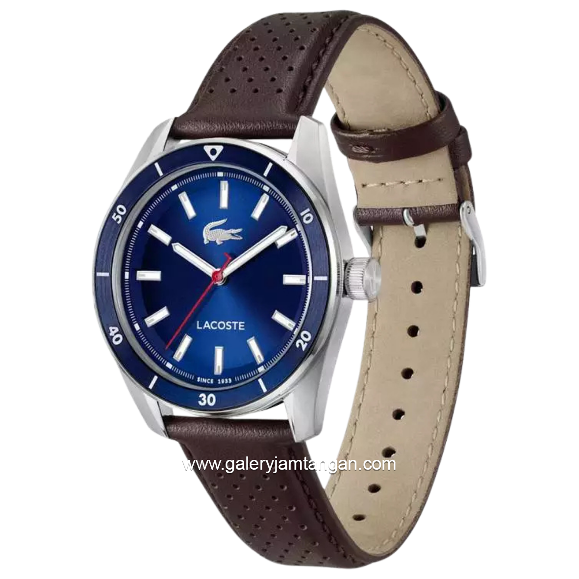LACOSTE 2011489 Boston Navy Leather Strap