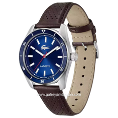 LACOSTE 2011489 Boston Navy Leather Strap
