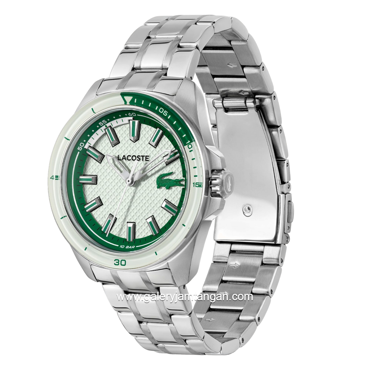 LACOSTE CAPBRETON 2011496 Silver Dial White Stainless Steel Strap