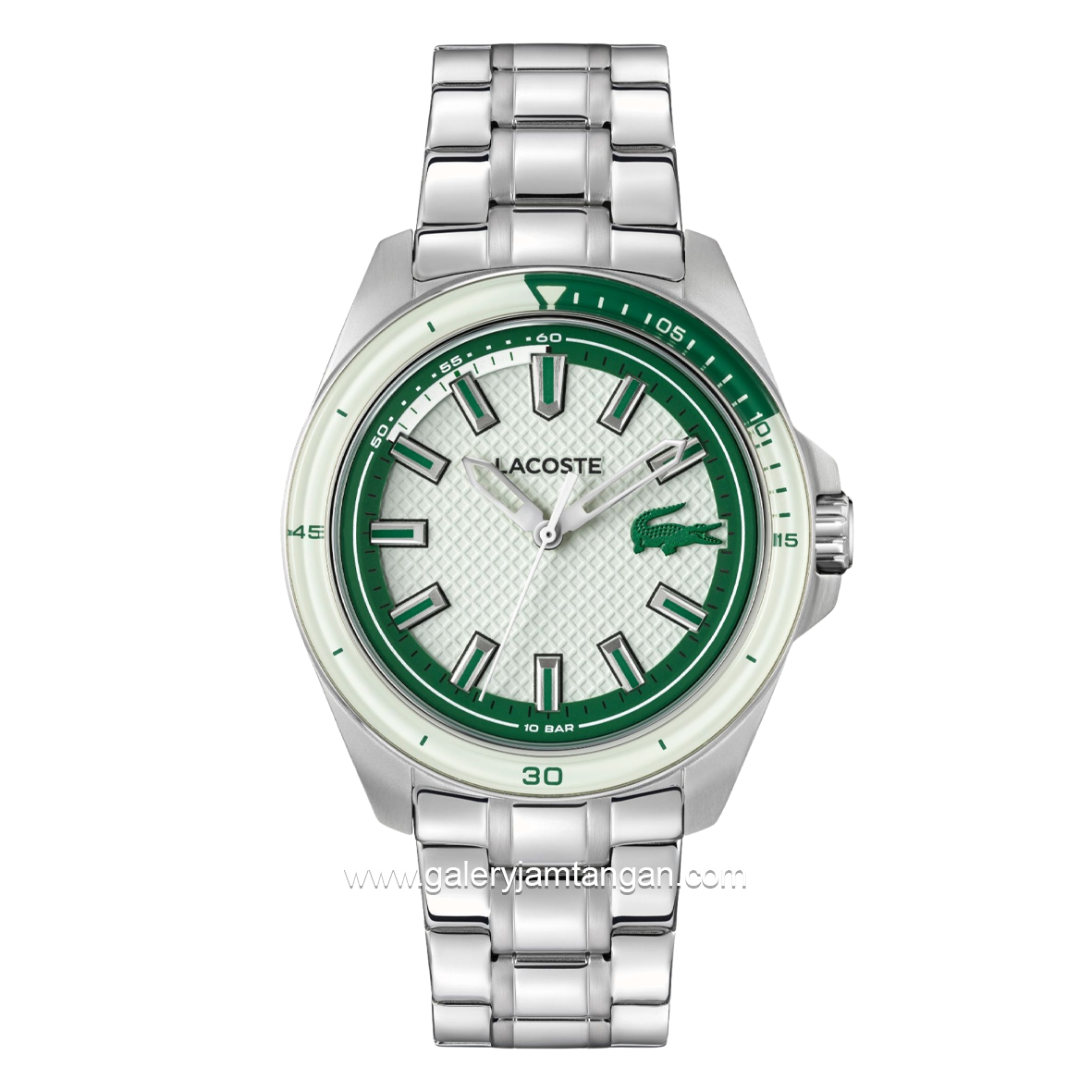 LACOSTE CAPBRETON 2011496 Silver Dial White Stainless Steel Strap