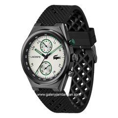 LACOSTE LINE RACER 2011498 Black Dial White Rubber Strap