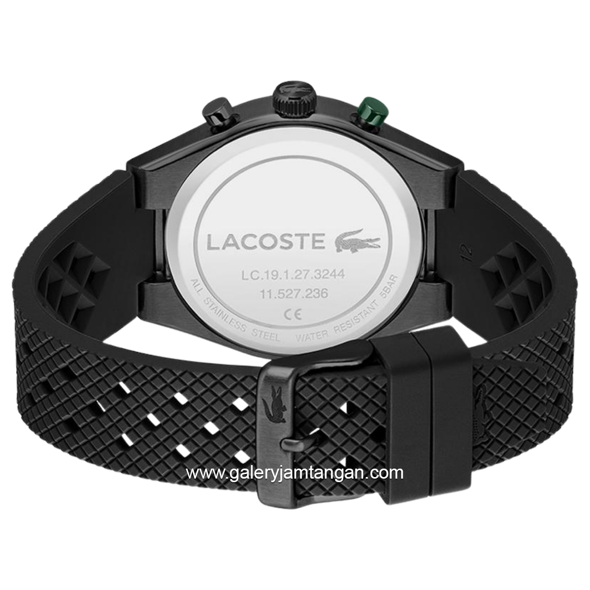 LACOSTE LINE RACER 2011498 Black Dial White Rubber Strap