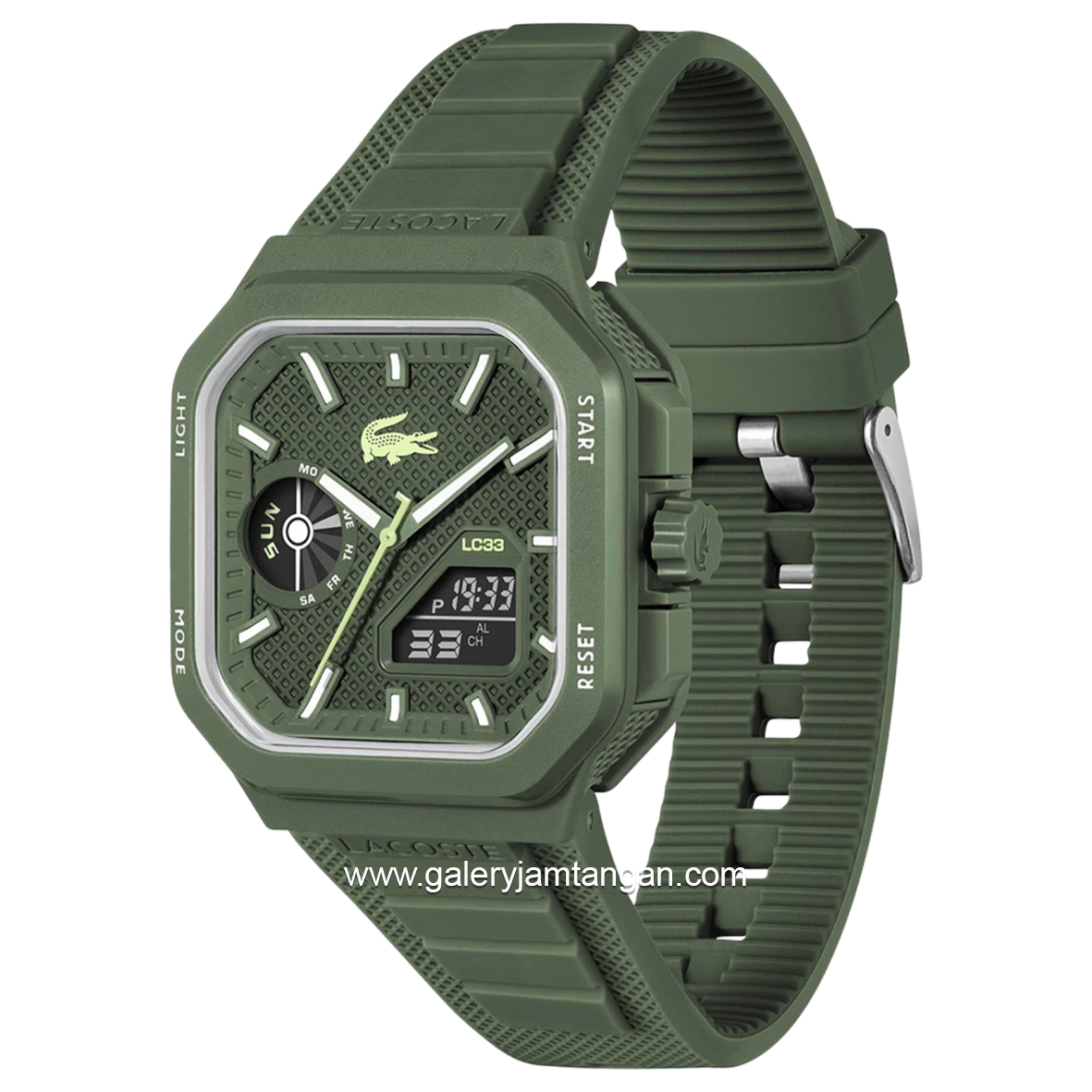 LACOSTE 2011505 LC33 SQUARE Olive Green Strap
