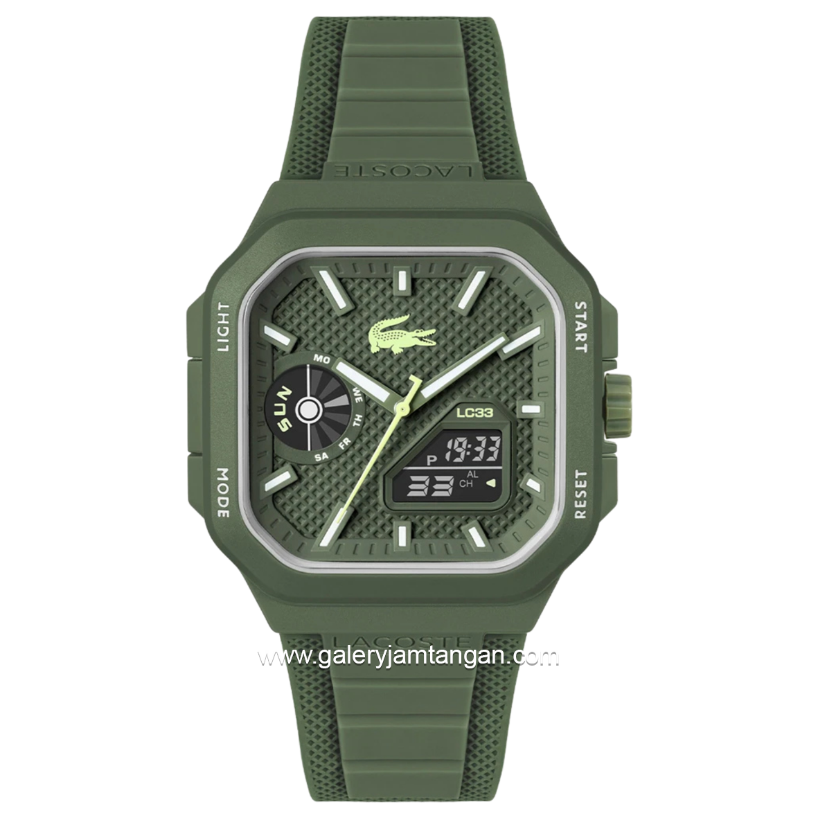 LACOSTE 2011505 LC33 SQUARE Olive Green Strap