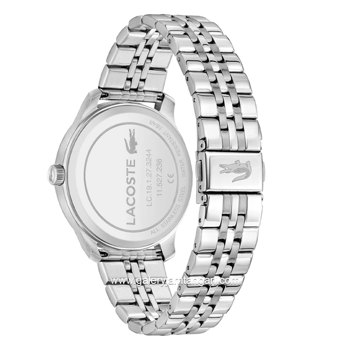 LACOSTE LISBON 2011509 Silver Dial Black Stainless Steel Strap