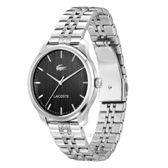 LACOSTE LISBON 2011509 Silver Dial Black Stainless Steel Strap