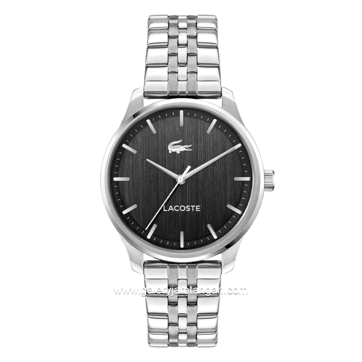 LACOSTE LISBON 2011509 Silver Dial Black Stainless Steel Strap