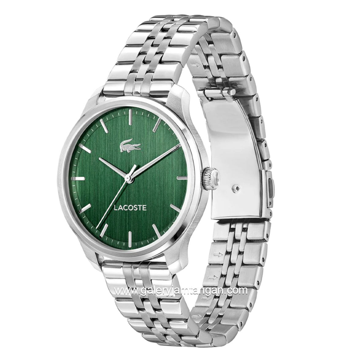 LACOSTE LISBON 2011510 Silver Dial Green Stainless Steel Strap