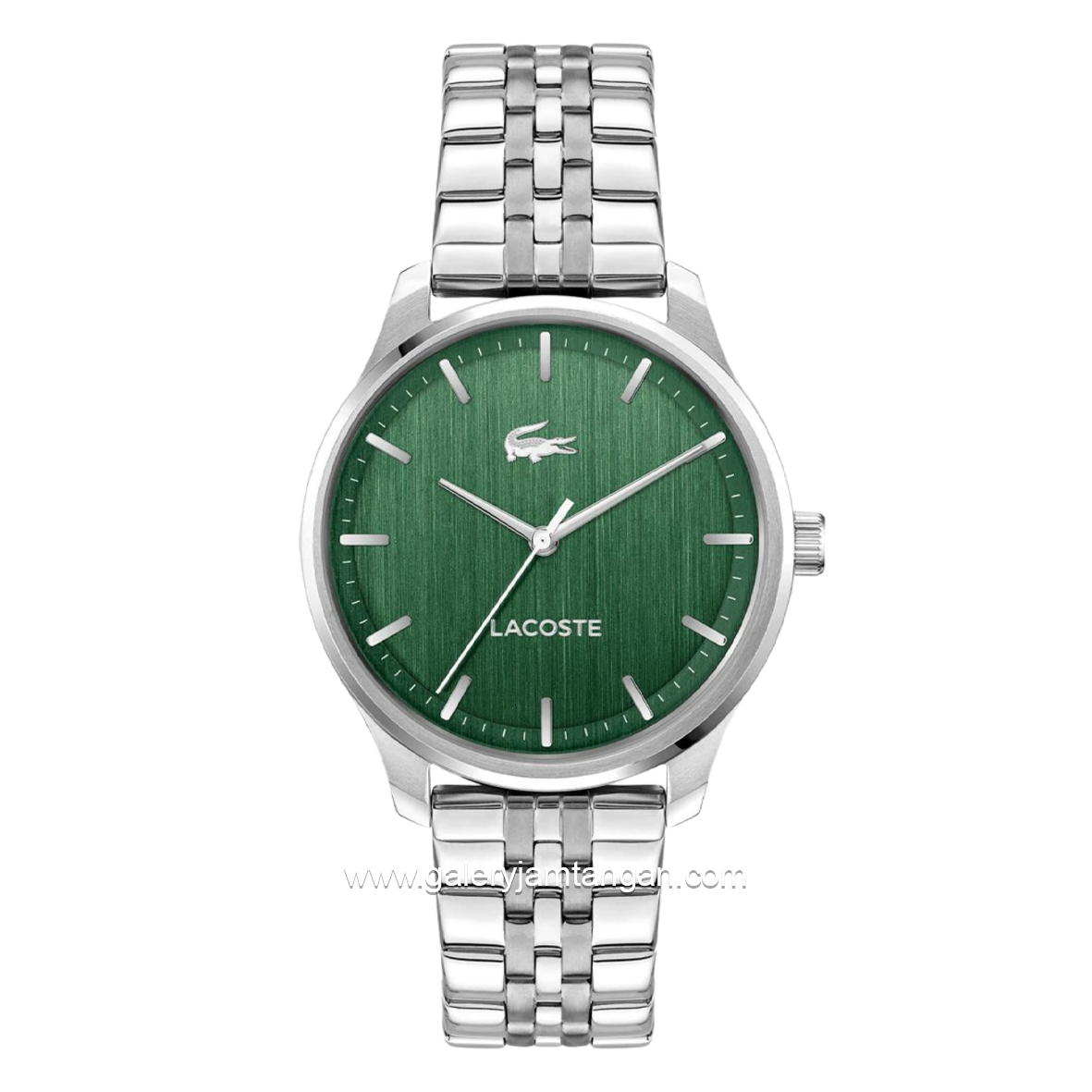 LACOSTE LISBON 2011510 Silver Dial Green Stainless Steel Strap