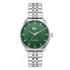 LACOSTE LISBON 2011510 Silver Dial Green Stainless Steel Strap