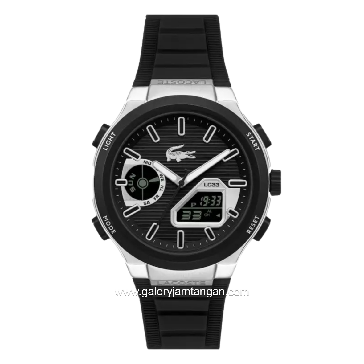 LACOSTE LC33 BETTER 2011516 Black Silver Silicone Strap