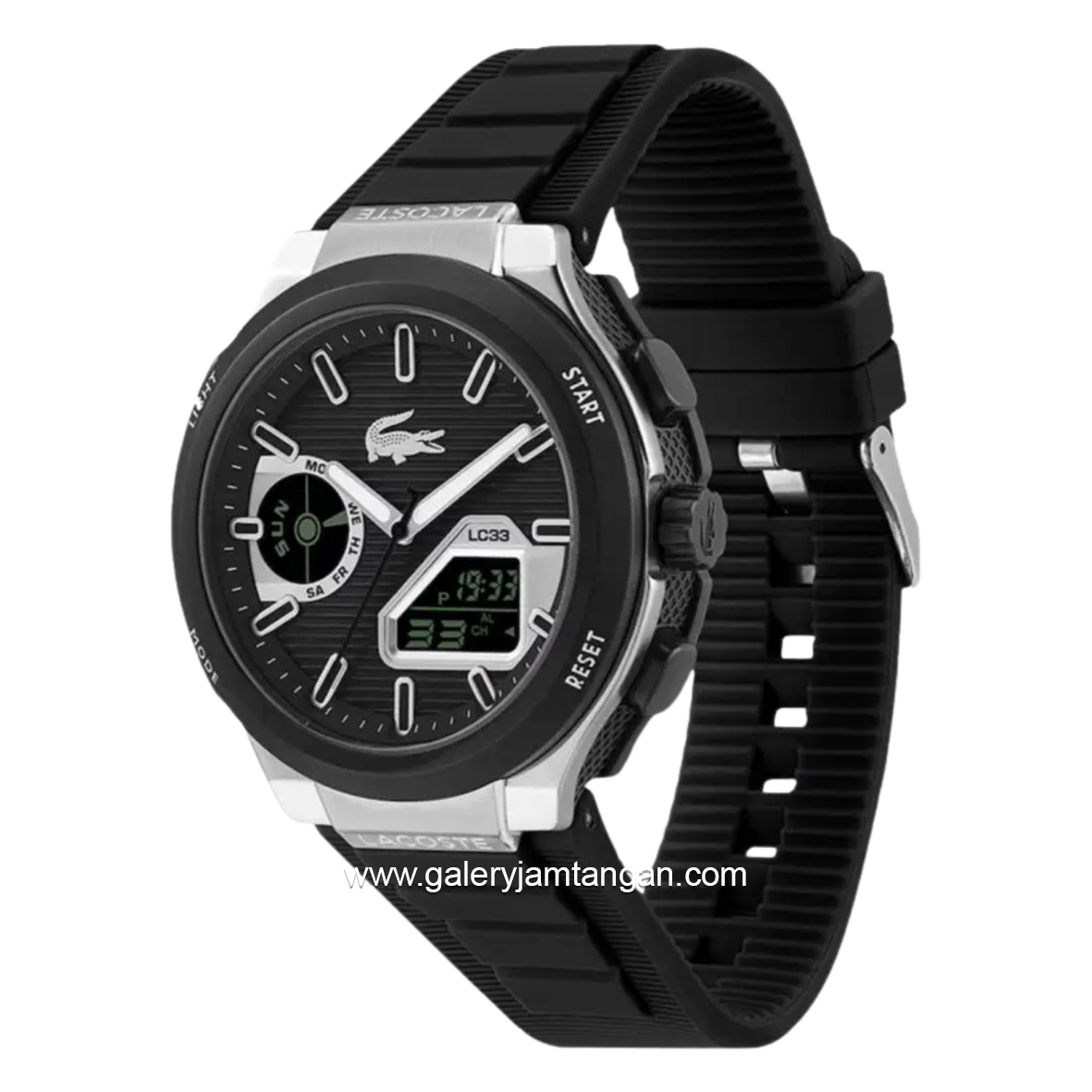 LACOSTE LC33 BETTER 2011516 Black Silver Silicone Strap