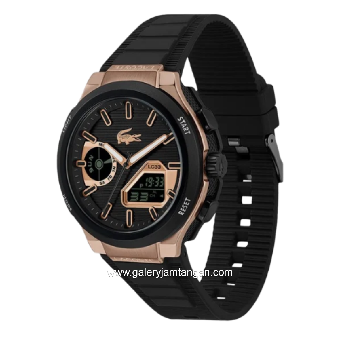 LACOSTE LC33 BETTER 2011517 Black Rosegold Silicone Strap