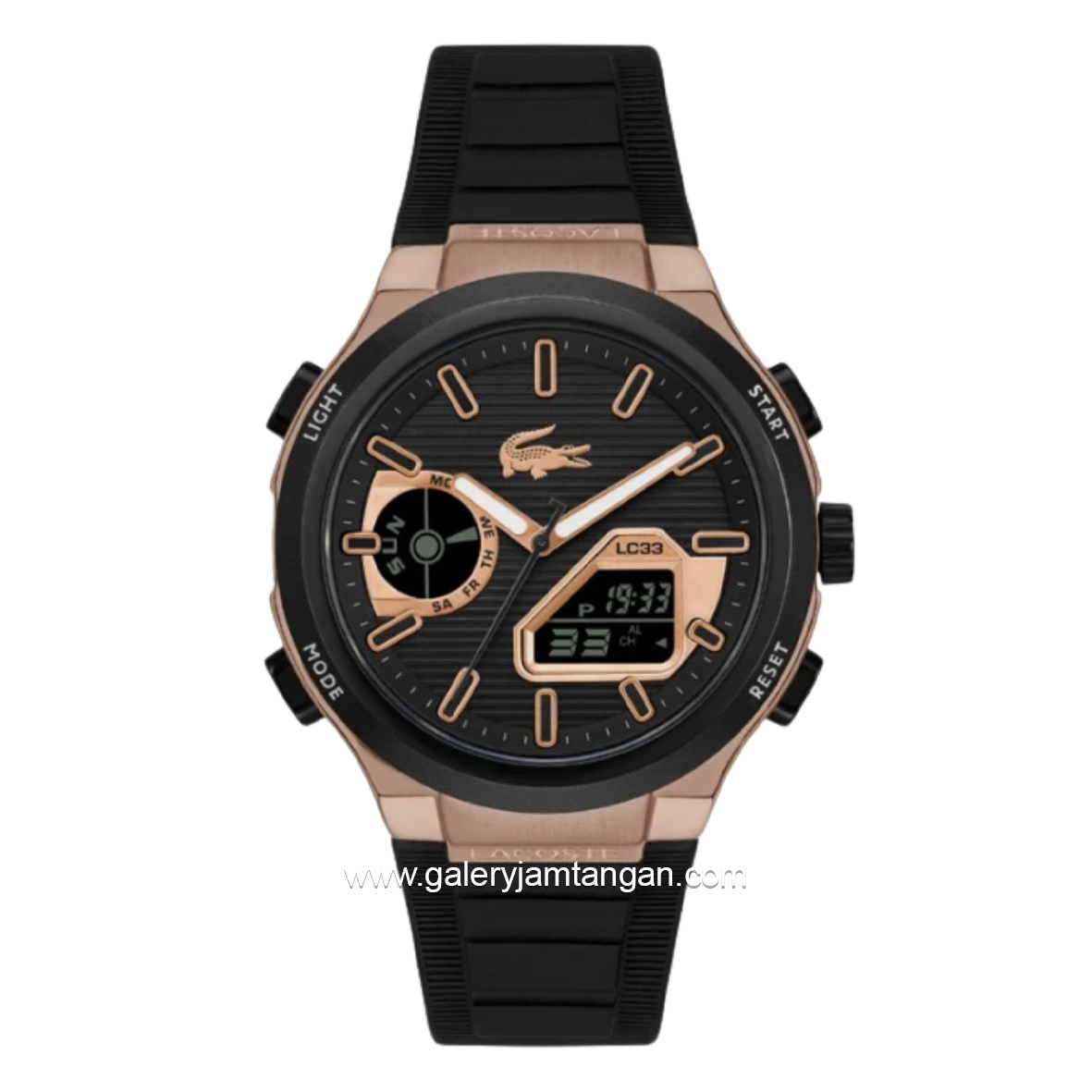 LACOSTE LC33 BETTER 2011517 Black Rosegold Silicone Strap